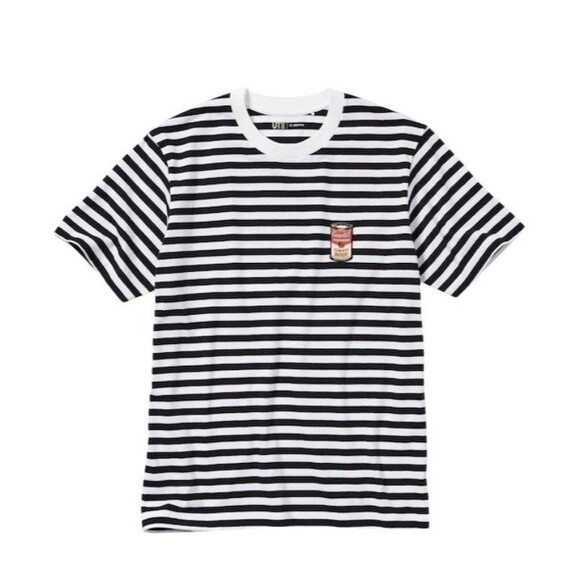 Andy Warhol x Uniqlo UT Archive Tshirt Medium Campbell's Soup Striped NY Pop Art - Picture 1 of 14